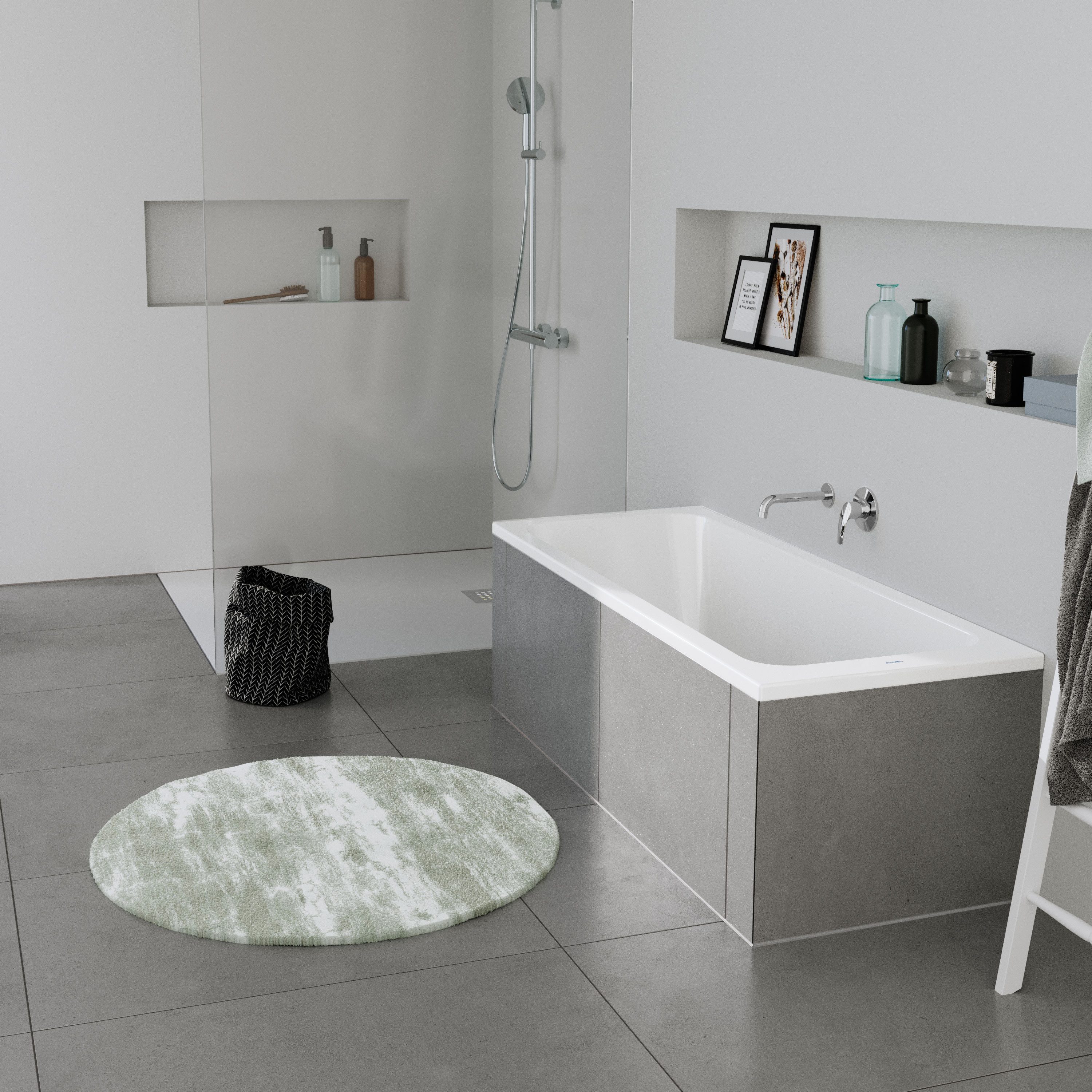 Duravit Badewanne DuraPecos, mit einer Rückenschräge, für Einbau, aus Sanitäracryl – Größe wählbar