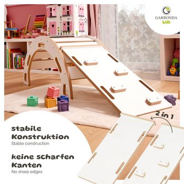 Garronda Klettergerüst Kletterbogen mit Rutsche Tischplatte und Kissen Montessori GD-0062, (Set, 1-St)