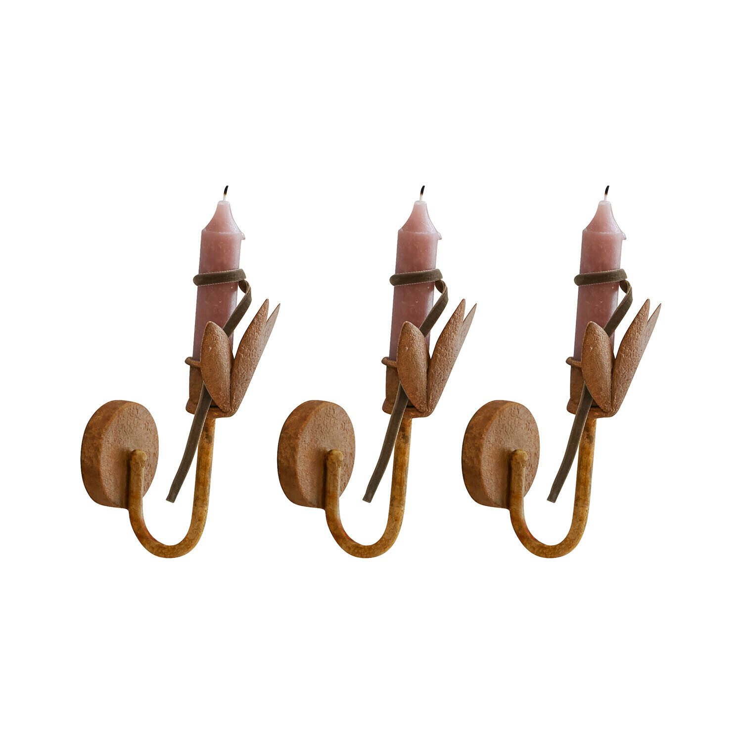 Kerzenständer Wandkerzenhalter 3er Set Cressivaux antikbraun