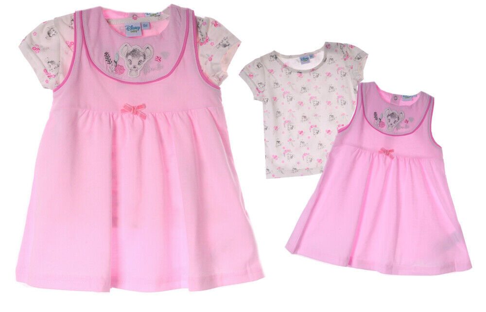 2-in-1-Kleid Baby Sommer Set 2tlg T-Shirt und Kleidchen aus reiner Baumwolle, 68 74 80 86 92