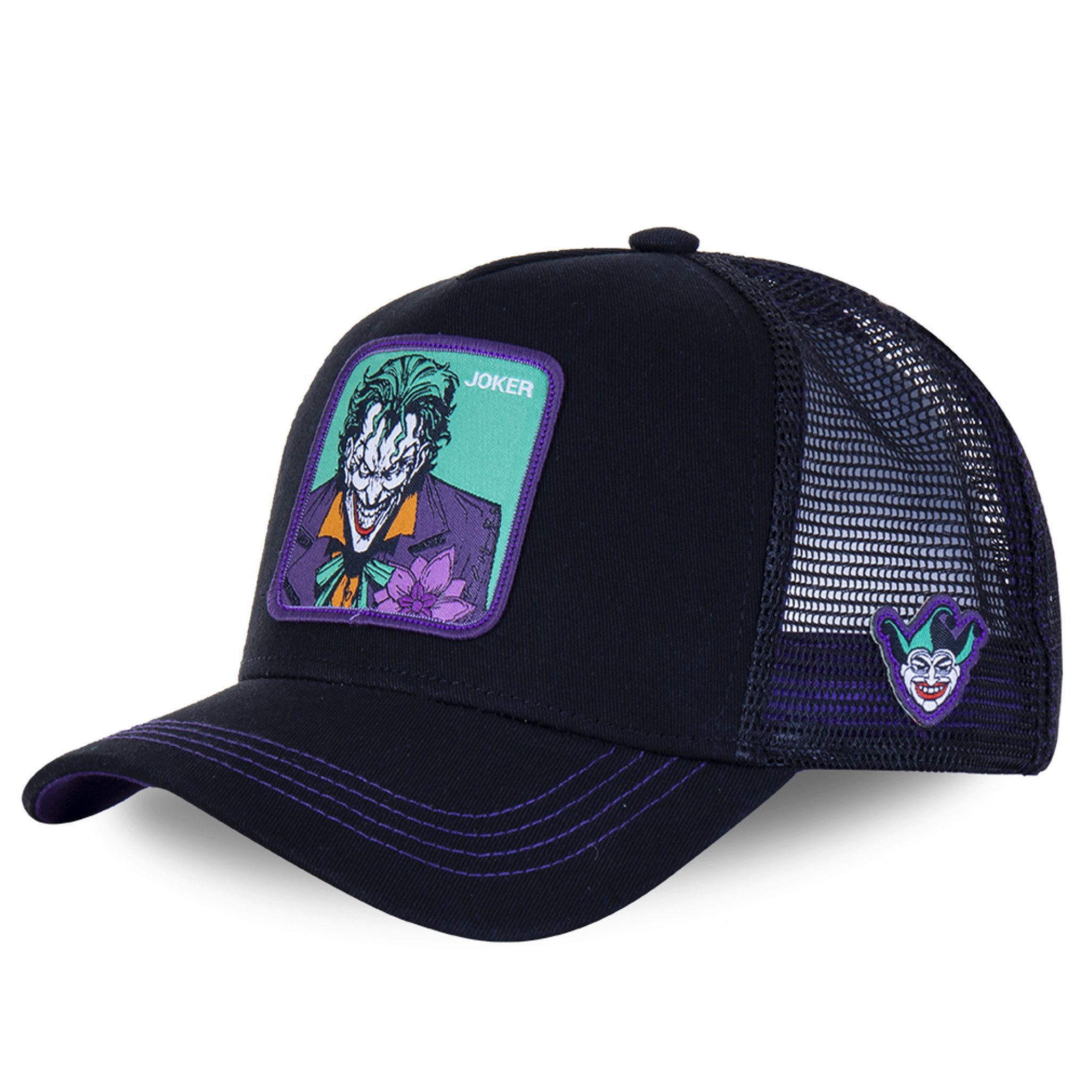 Capslab Trucker Cap CAPSLAB X DC COMICS JOKER Trucker Cap - Black/Purple (Basecap, Basecap, Meshcap, Trucker Kappe)