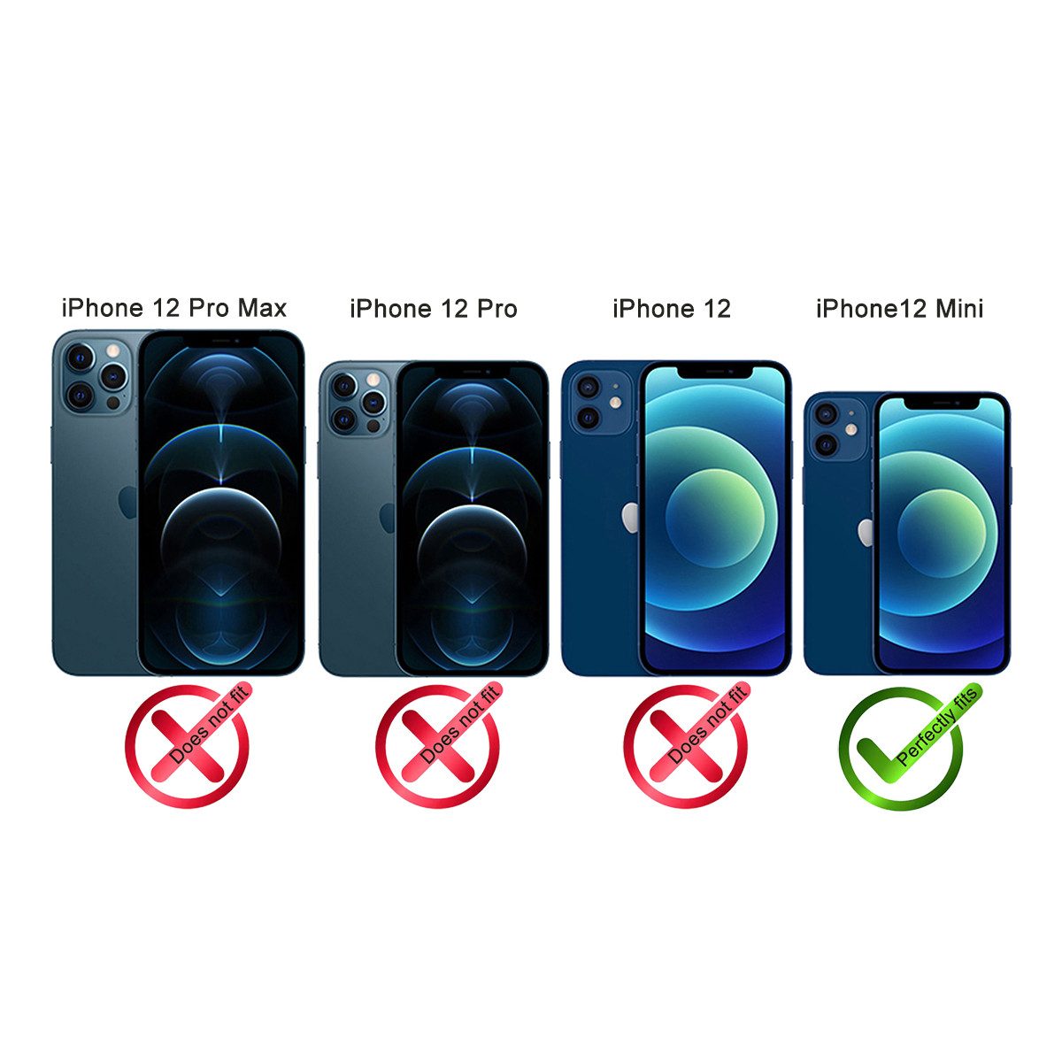 Burkley Handytasche Leder Book Cover für iPhone 12 Mini Handyhülle (1-tlg., Book Case Lederhülle mit Kartenfach und Magnetverschluss), Optimaler Rund-Um-Schutz, Kartenfächer mit RFID Blocker