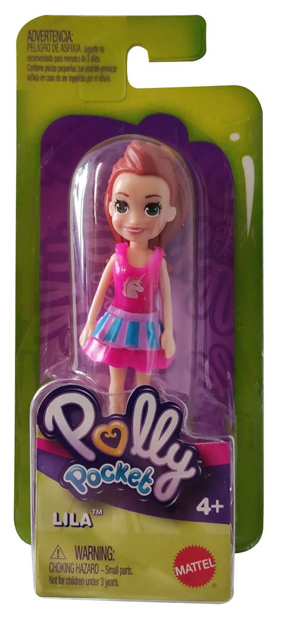 Polly Pocket Spielfigur Polly Pocket GKL32 Puppe LILA pinkes Kleid, Sammlerfigur, Geschenkidee, (1-tlg)