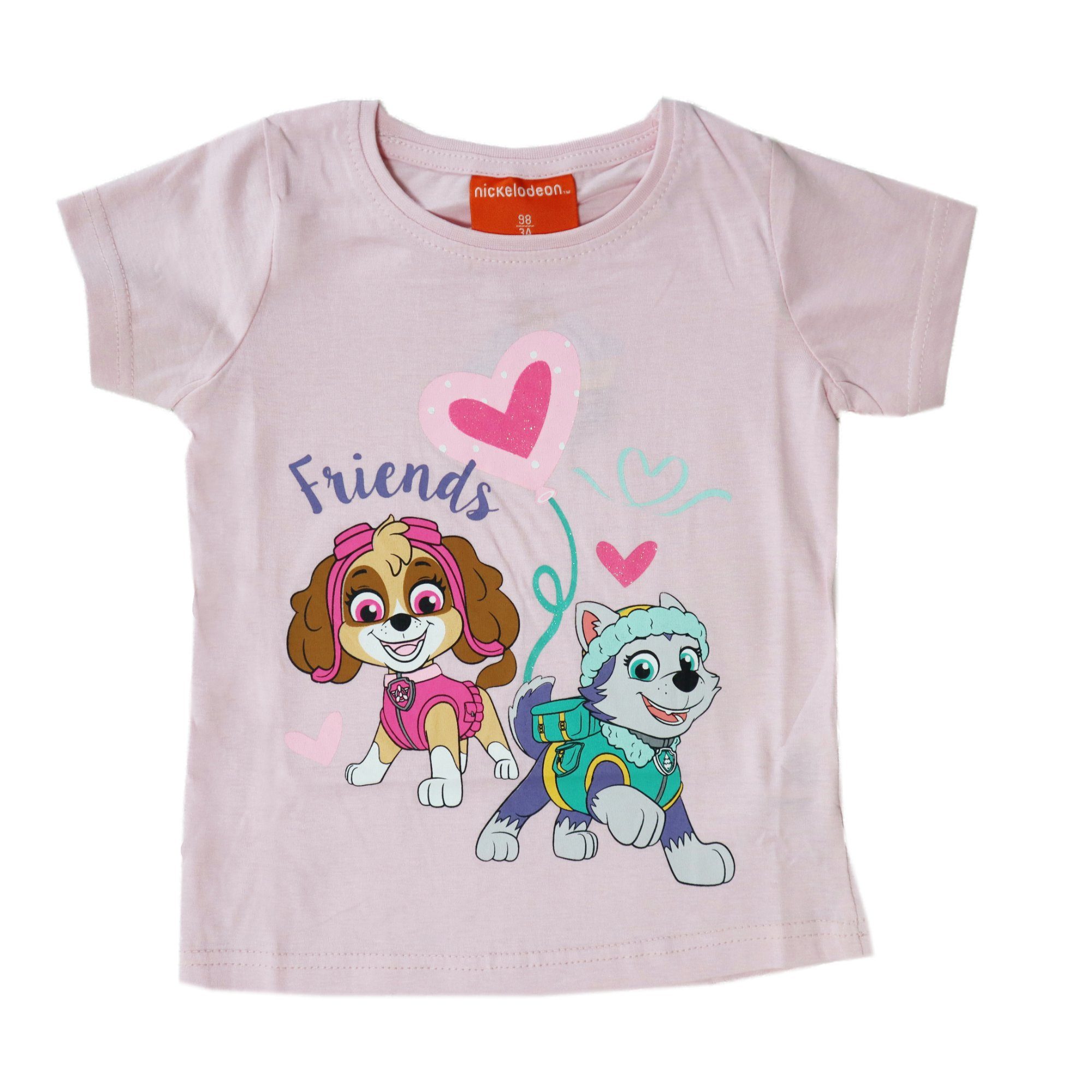 T-Shirt 100% Rosa bis 128, Skye Everest PAW PATROL Mädchen 98 Baumwolle Print-Shirt Gr. Kinder