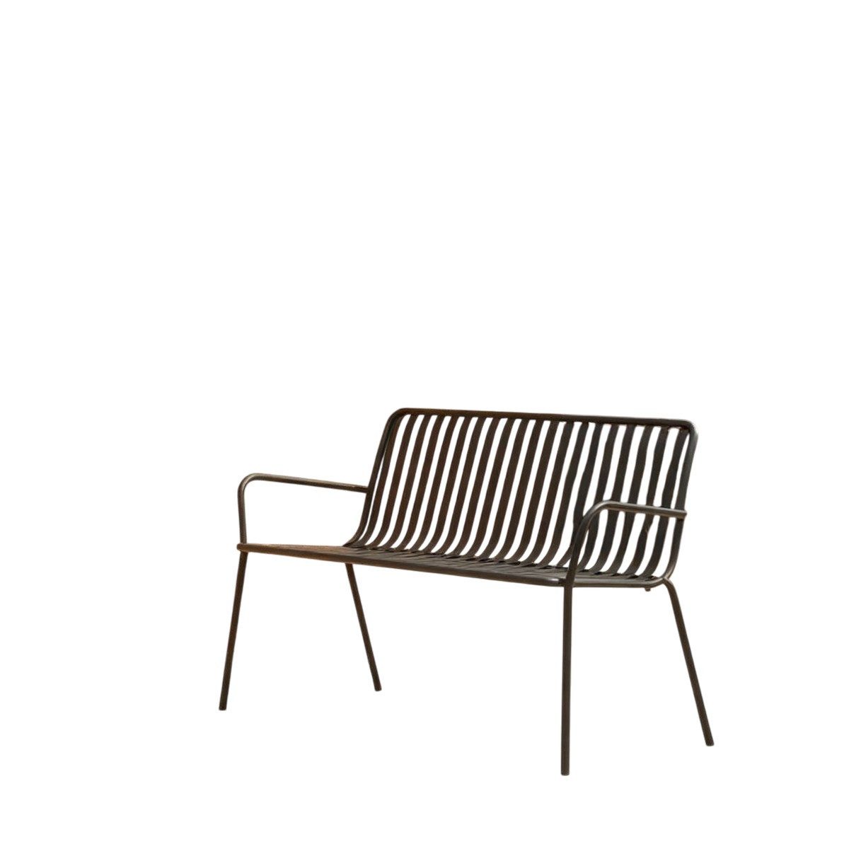 Tikamoon Gartenlounge-Set 2-Sitzer-Gartenbank Gaby schwarzem aus Metall, (1-tlg)