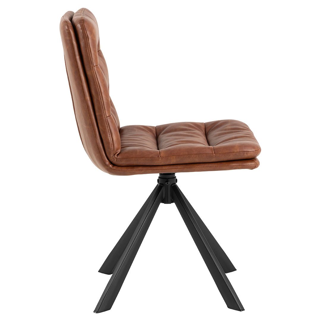 ACTONA GROUP 2er Set Dean Esszimmerstuhl PU Kunstleder braun.