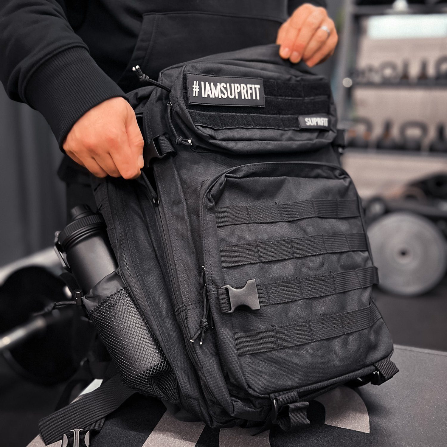 SF SUPRFIT Sportrucksack Military Backpack - Black, Öffnet sich flach bis zu 180 Grad – Bild 4 von 5