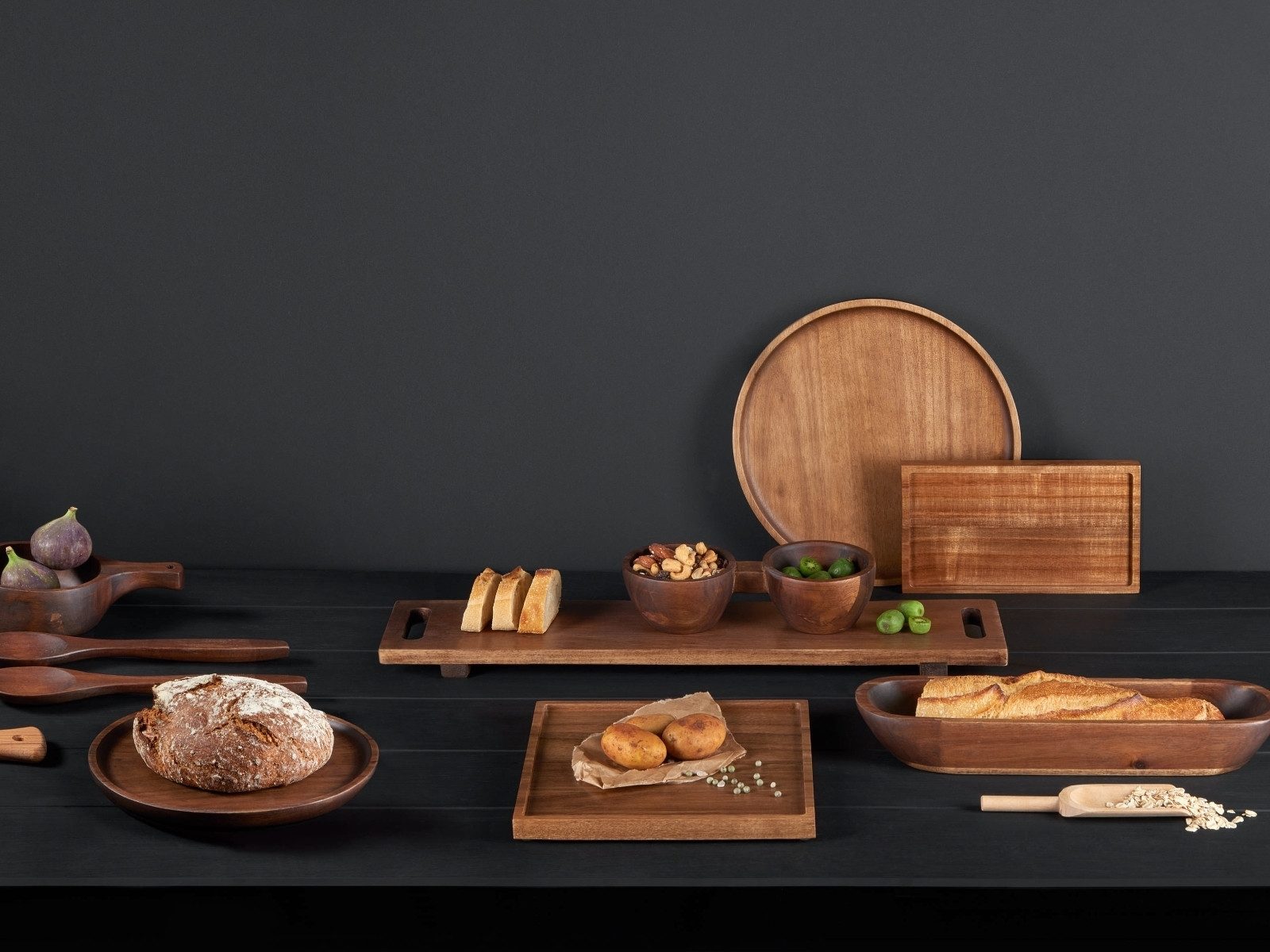 ASA SELECTION Tablett Holztablett rechteckig ebony 45 x 36 cm, Holz, Küche, Kochen, Backen