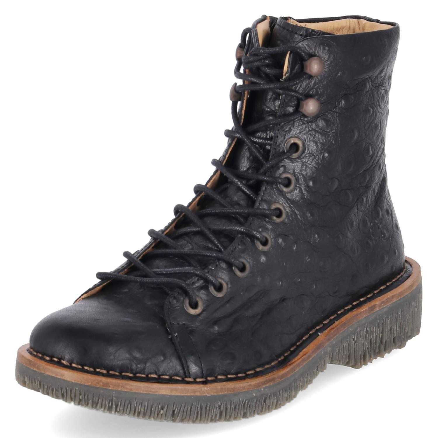 El Naturalista El Naturalista N5572 Ostrich Black Damen Glattleder black Schnürstiefel