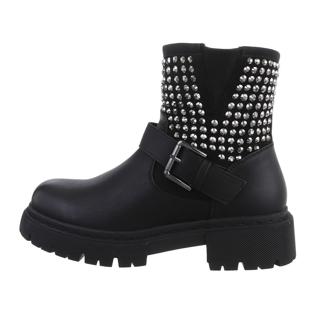 Ital-Design Damen Bikerschuhe Biker Westernstiefelette (81775313) Blockabsa günstig online kaufen