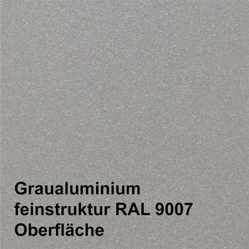 HISKA Aschenbecher HISKA, Standaschenbecher Aluminium, Grau, Quadratisch, Freistehend