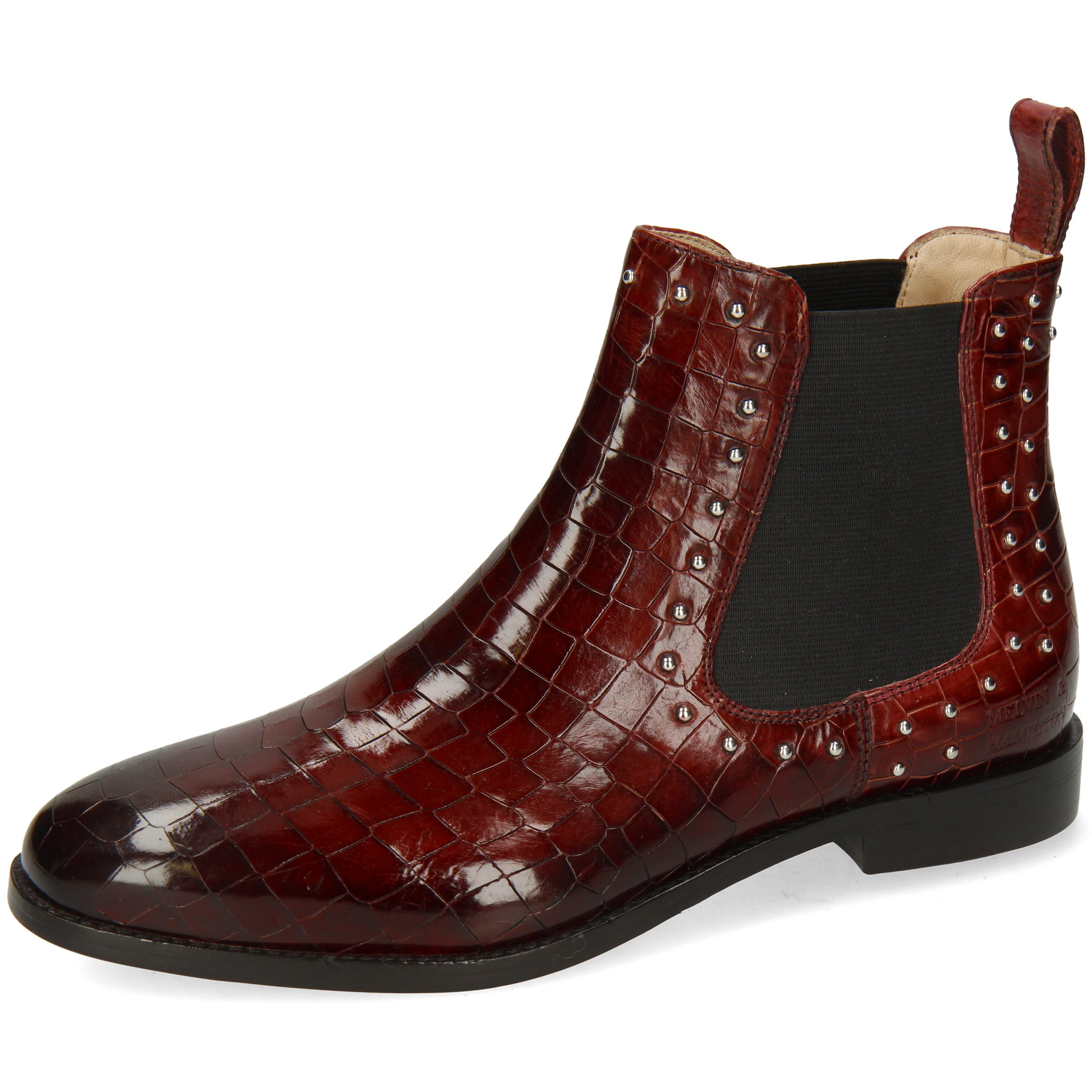 Melvin & Hamilton Katrin 3 Stiefelette Crock Plum Black Finish Rivets