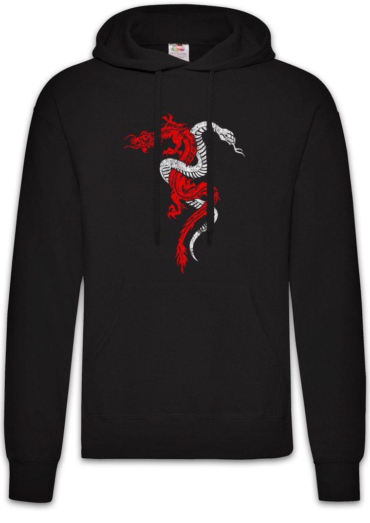Hoodie Dragon & Snake Sign Herren Hoodie Serpent Drache Schlange Tattoo RPG