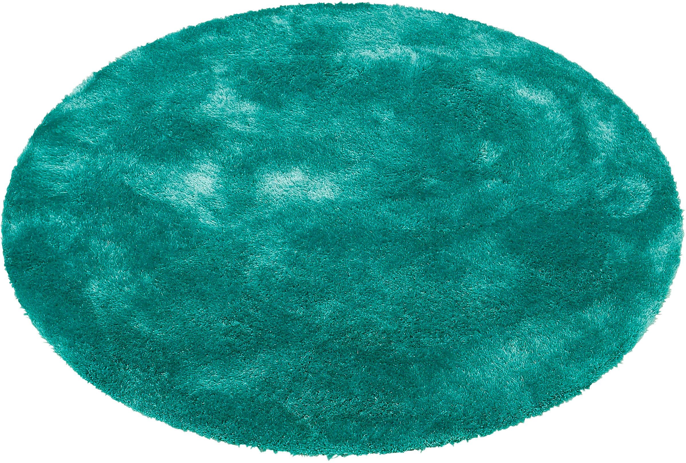 Bruno Banani Hochflor-Teppich Dana Teppich, Kundenliebling, rund, Höhe: 30 mm, unifarben, Mikrofaser Teppiche, Wohnzimmer, Schlafzimmer, Esszimmer