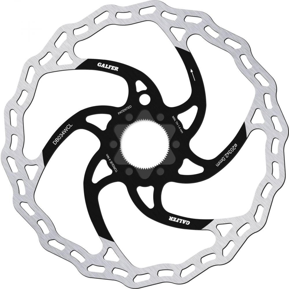 Galfer Scheibenbremse Galfer Bremsscheibe DB034WCL E-Bike Wave CL 203 mm Silber - Center Loc