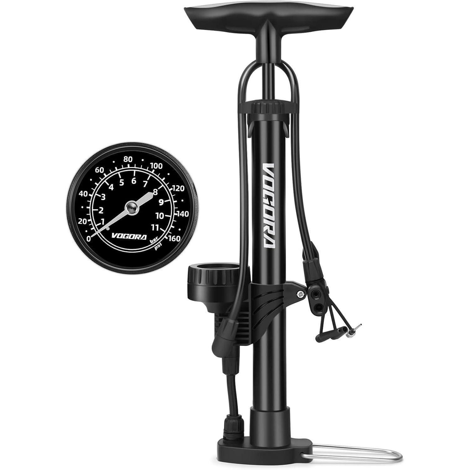 LuxusKollektion Fahrradständer Fahrradpumpe mit Manometer alle Ventile Standluftpumpe 160PSI
