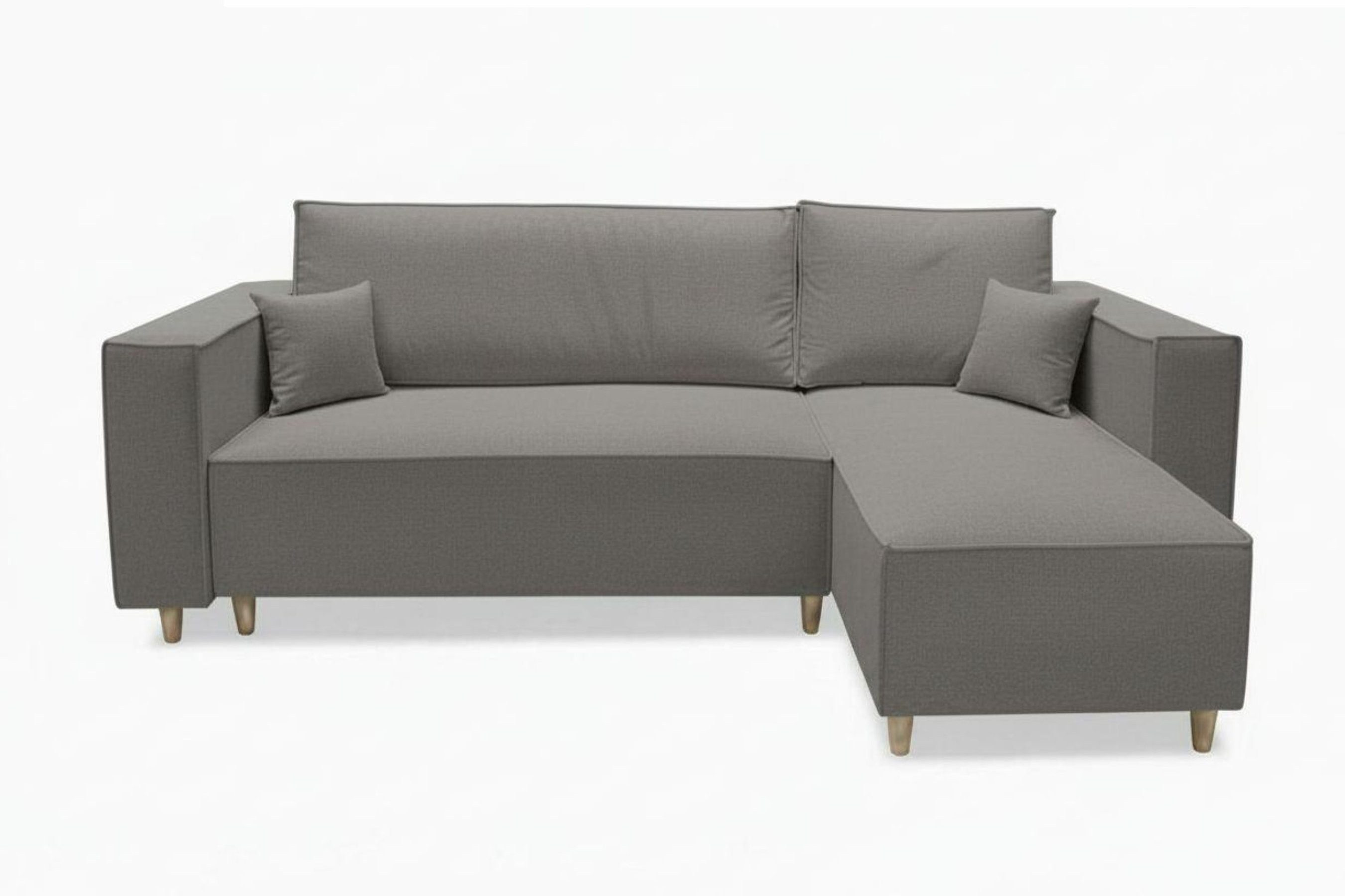 MARPUR Ecksofa RIO aus Velourstoff mit Schlaffunktion und Bettkasten, L-Form Couch, Universal Ottomane, in 7 eleganten Farben wählbar