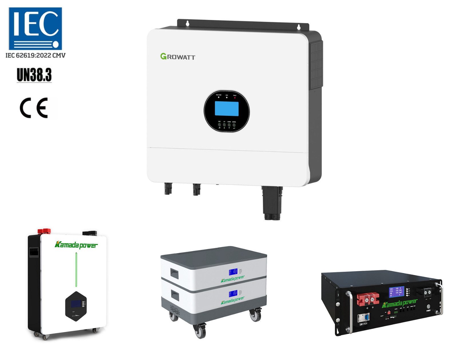 TZIpower Off-Grid Wechselrichter Growatt SPF ES 6kW mit Speicher 5kWh 10kWh PV Solarakkus