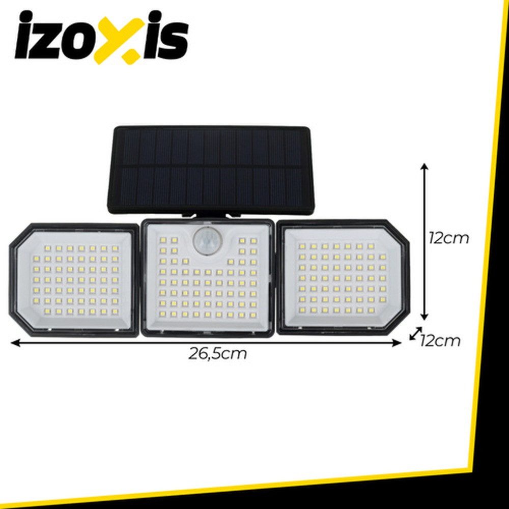IZOXIS LED Gartenleuchte Solarleuchte Gartenlampen, Solar, LED fest integriert, Tageslichtweiß, PIR-Bewegungsmelder und Dämmerungssensor aktivieren das Licht