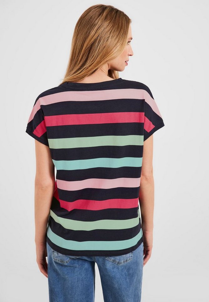 Cecil T-Shirt mit Rundhalsausschnitt, Streifenmuster