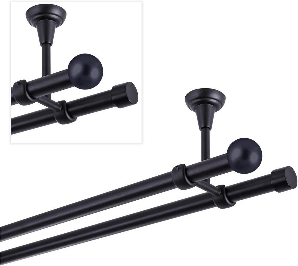 MDEKOR Gardinenstange, 2-läufig, kürzbar, Deckemontage, Gardinenstange Vorh günstig online kaufen