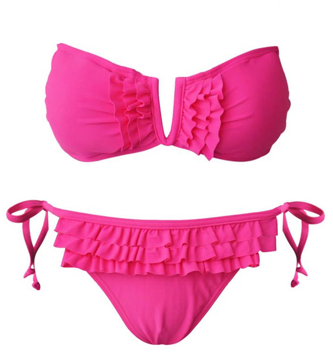 dy_mode Bandeau-Bikini Verspielter Bandeau-Bikini in Unifarbe günstig online kaufen