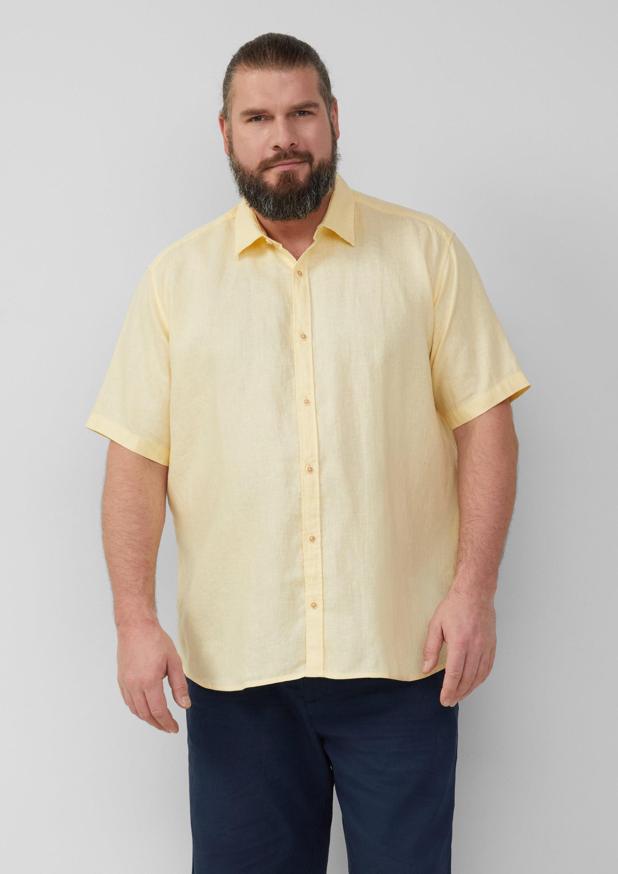 s.Oliver Kurzarmhemd Hemd Regular Fit: Leichtes Kurzarmhemd aus 100% Leinen