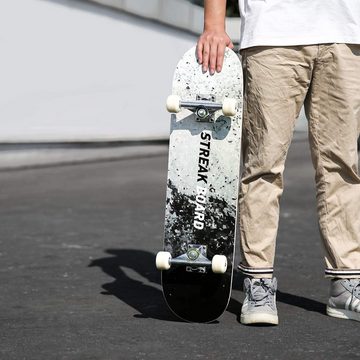 Streakboard Skateboard »3208-A«, Komplettboard für Erwachsene Kinder Anfänger Jungen Mädchen Jugendliche, Mini Cruiser Skateboard mit LED-Blitzräder und ABEC-7 Kugellager, Tricks Skateboard 56 cm, Stabil