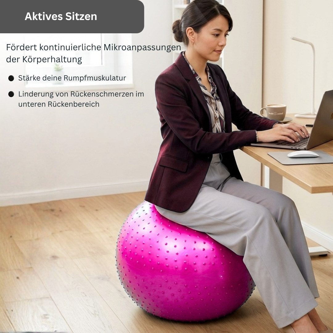 Endless Yogaball Gymnastikball groß, PVC Fitnessball mit Luftpumpe, platzsicher (Sowohl für Männer als auch für Frauen, Sowohl für Männer als auch für Frauen), Balance Ball Stuhl für Fitness Workout Stabilität Pilates