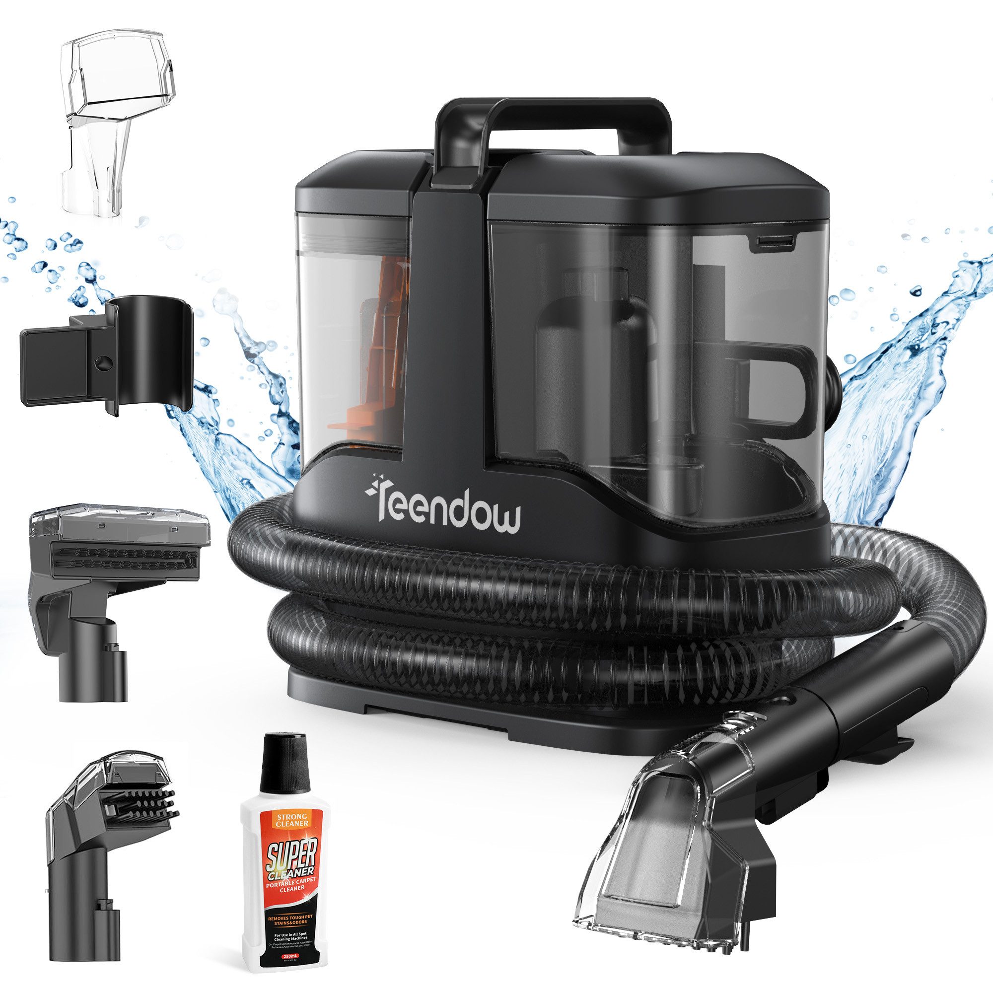 Teendow Wasch-Sauger C3 3-in-1 Waschsauger, Leistungsstarkes Polsterreiniger Gerät, 450 W, Beutellos, Doppeltanksystem, Tierhaarentfernung,Waschbarer Filter