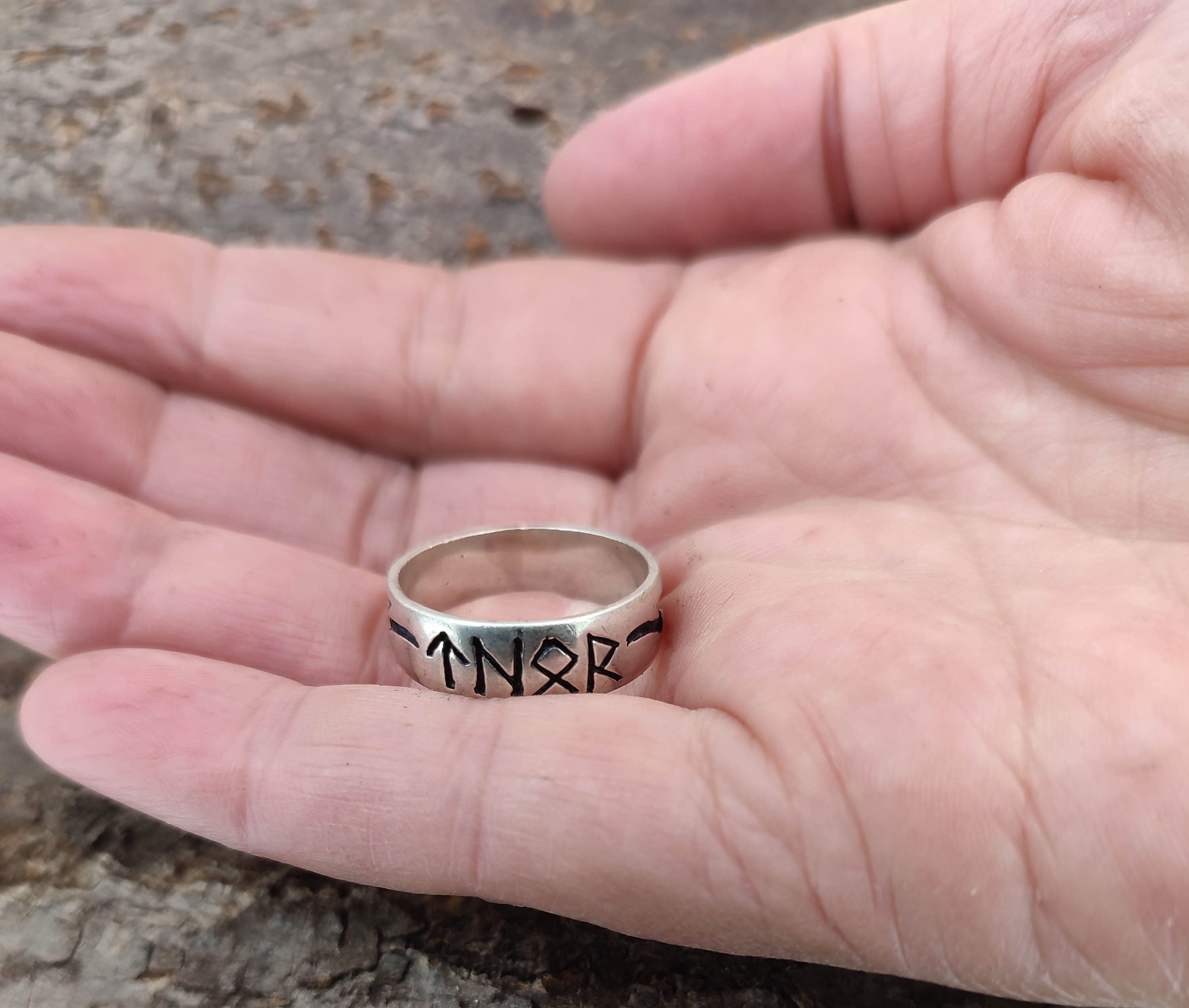 Kiss of Leather Silberring Ring Fingerring Thor Gr. 52-78 Blitz Donner Gott Runen