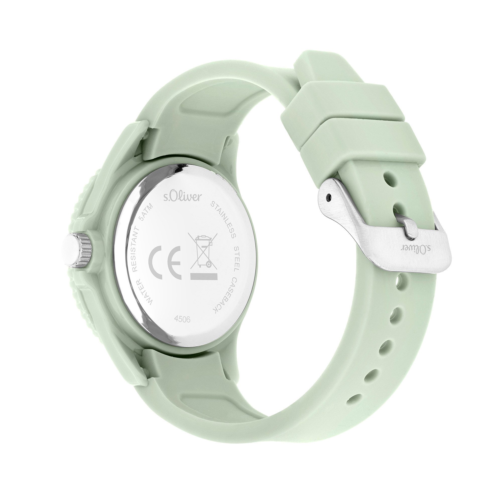 s.Oliver Quarzuhr Lovely Time SO-4506-PQ, Armbanduhr, Silikonarmband, Kinderuhr, Mädchen, analog