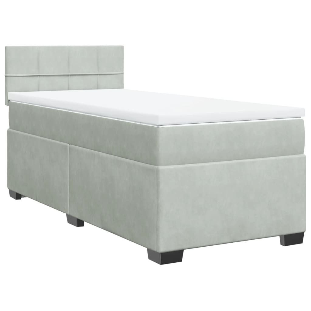 vidaXL Bett Boxspringbett mit Matratze Hellgrau günstig online kaufen