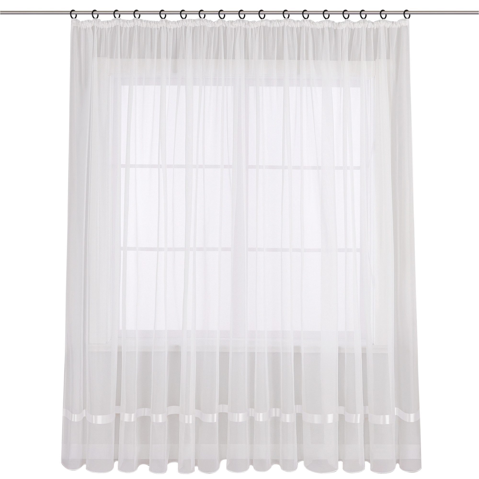 Joyswahl Gardine Maja (1 St), Kräuselband, transparent, mit Satinband, Schals Fenster