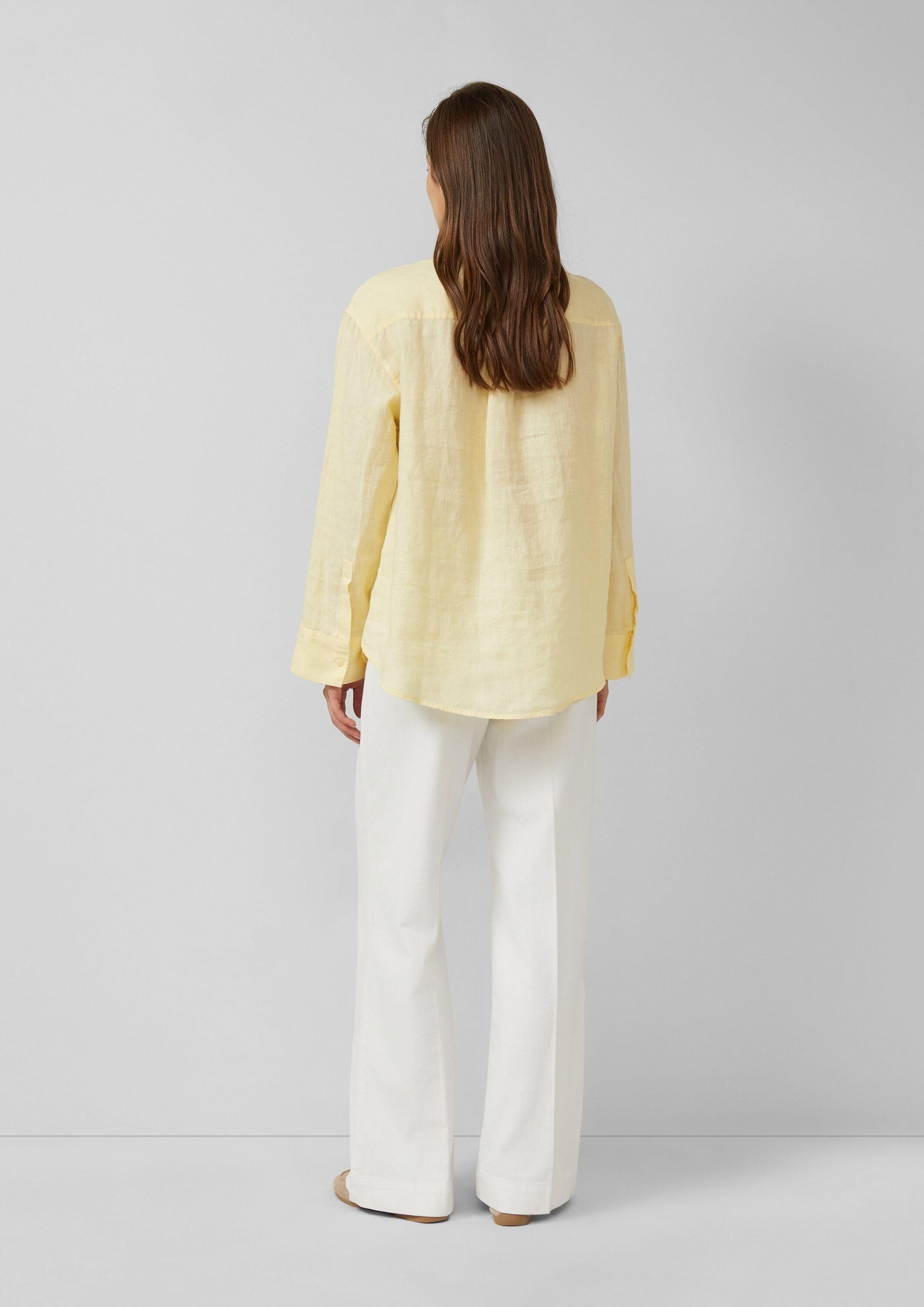 s.Oliver Langarmbluse Bluse Leinenbluse im Relaxed Fit