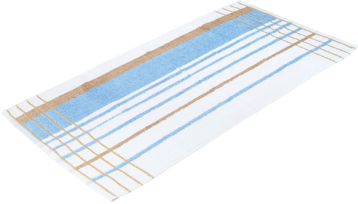 Angebot ermöglichen Gözze Handtücher Berlin Streifen, Frottier bleu/bahama-beige (2-St)