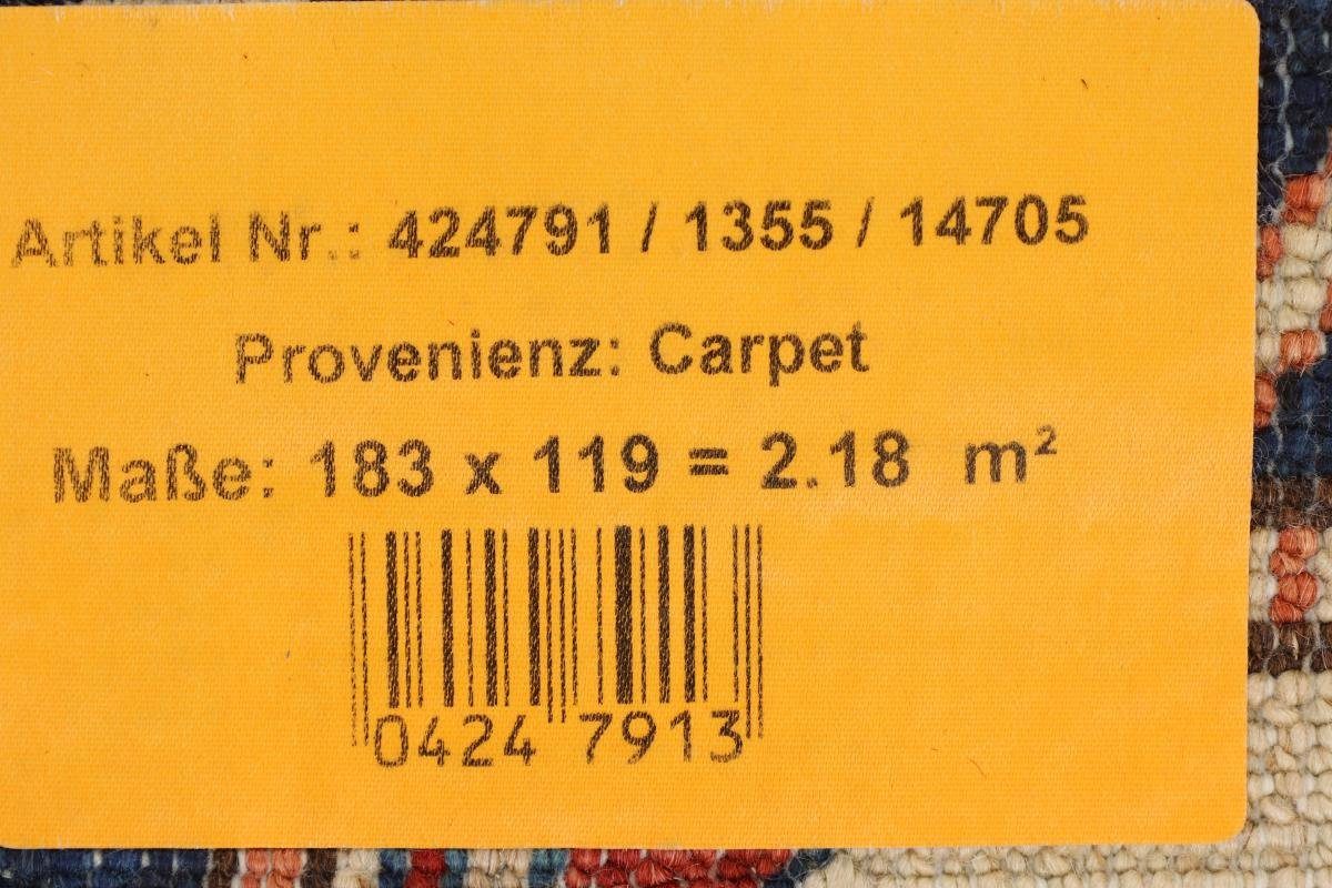 Orientteppich Super Orientteppich, rechteckig, Trading, Kazak 118x184 mm Handgeknüpfter Nain Höhe: 5