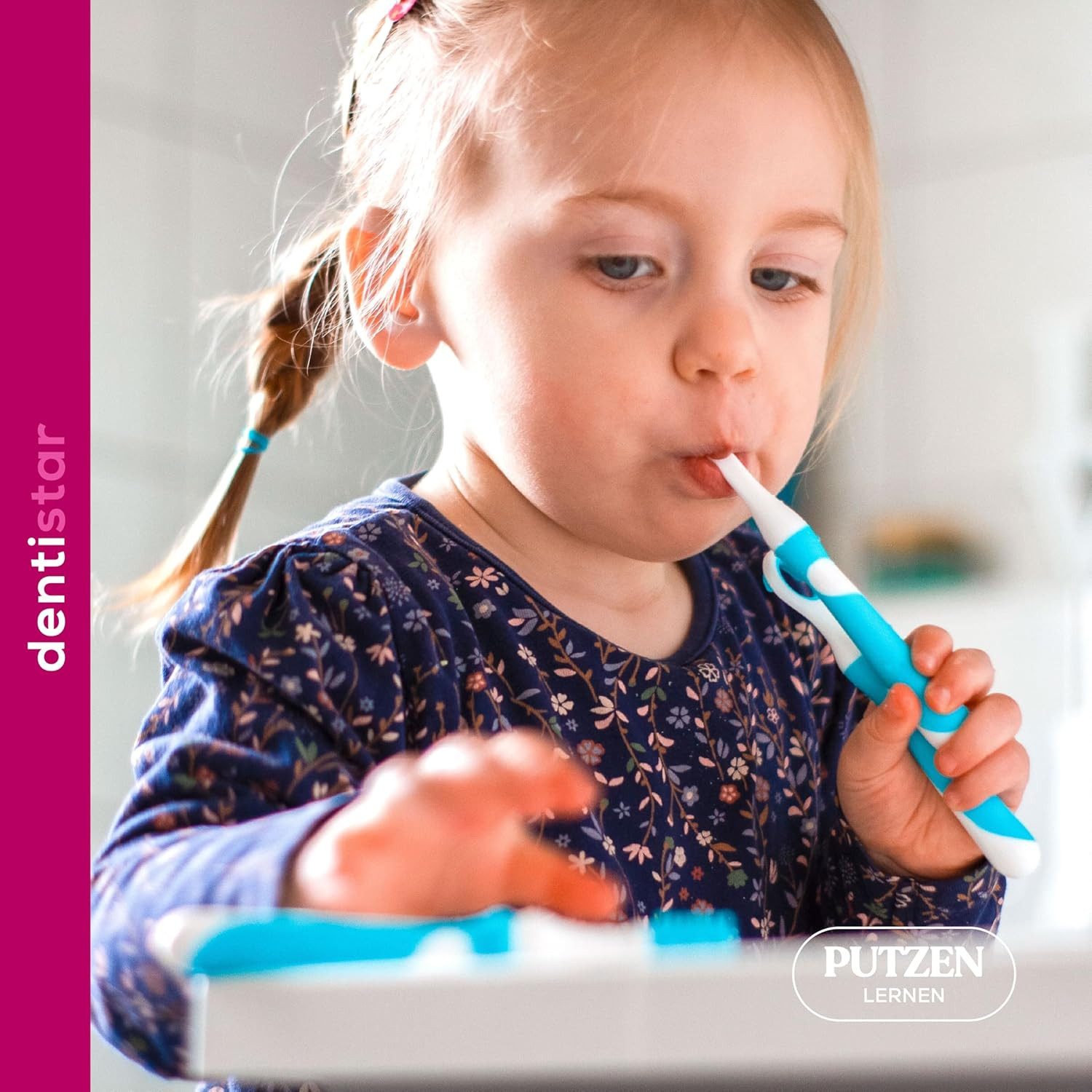 dentistar Zahnbürste Zahnputzlernset - 3-in-1 Starter Set mit Schutzring