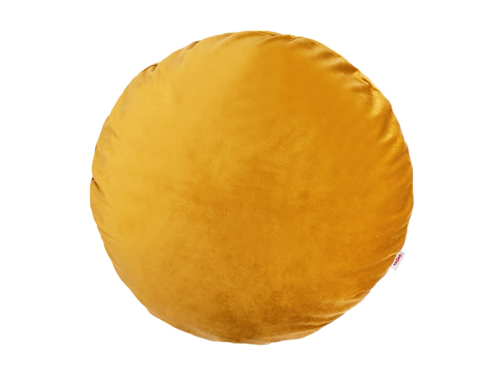 beties Kissenbezug Samt&Sonders, (1 Stück), Kissenhülle rund ca. 50 cm Samtkissen warm & weich Curry-senf