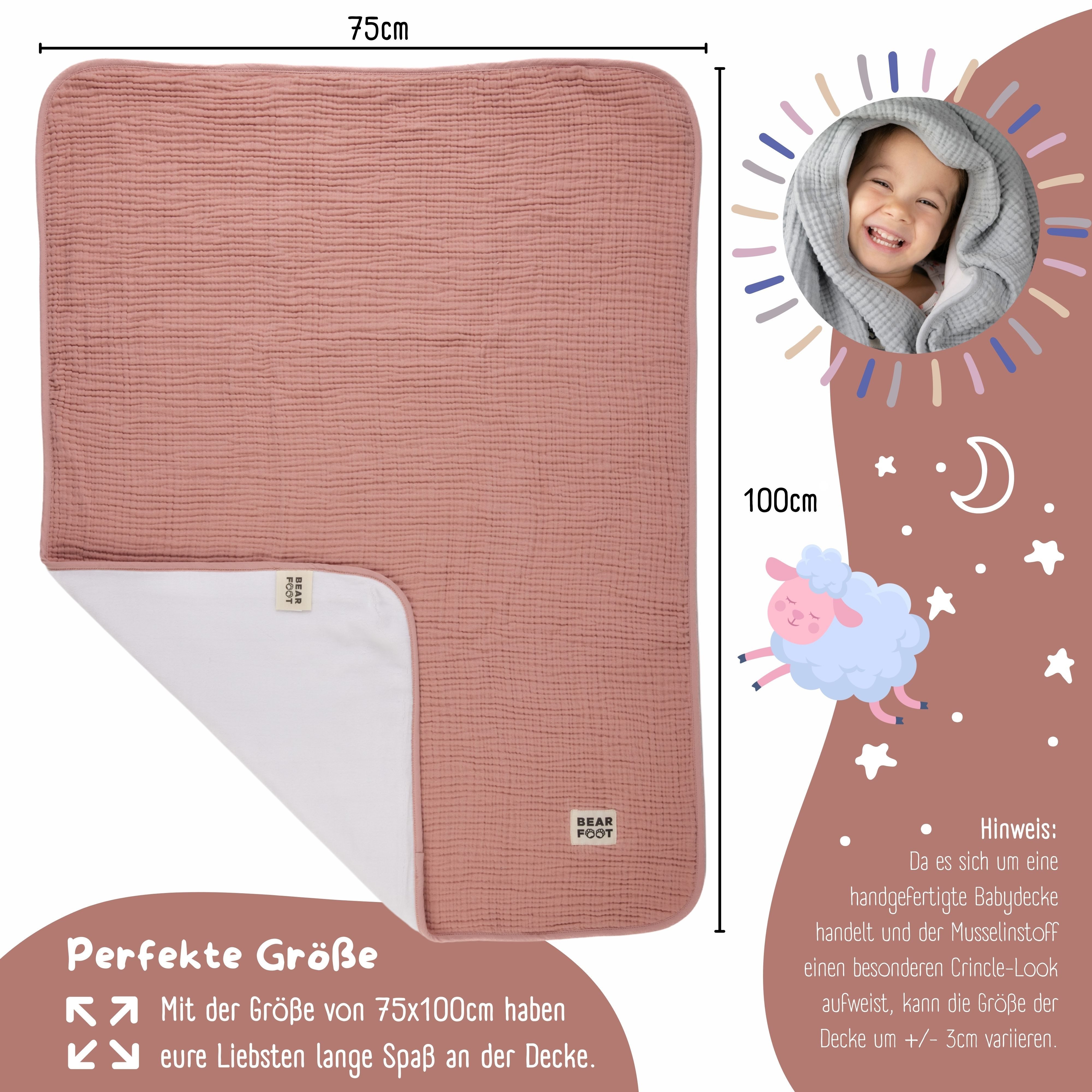 Babydecke Babydecke Musselin Fleecedecke flauschig weich günstig online kaufen
