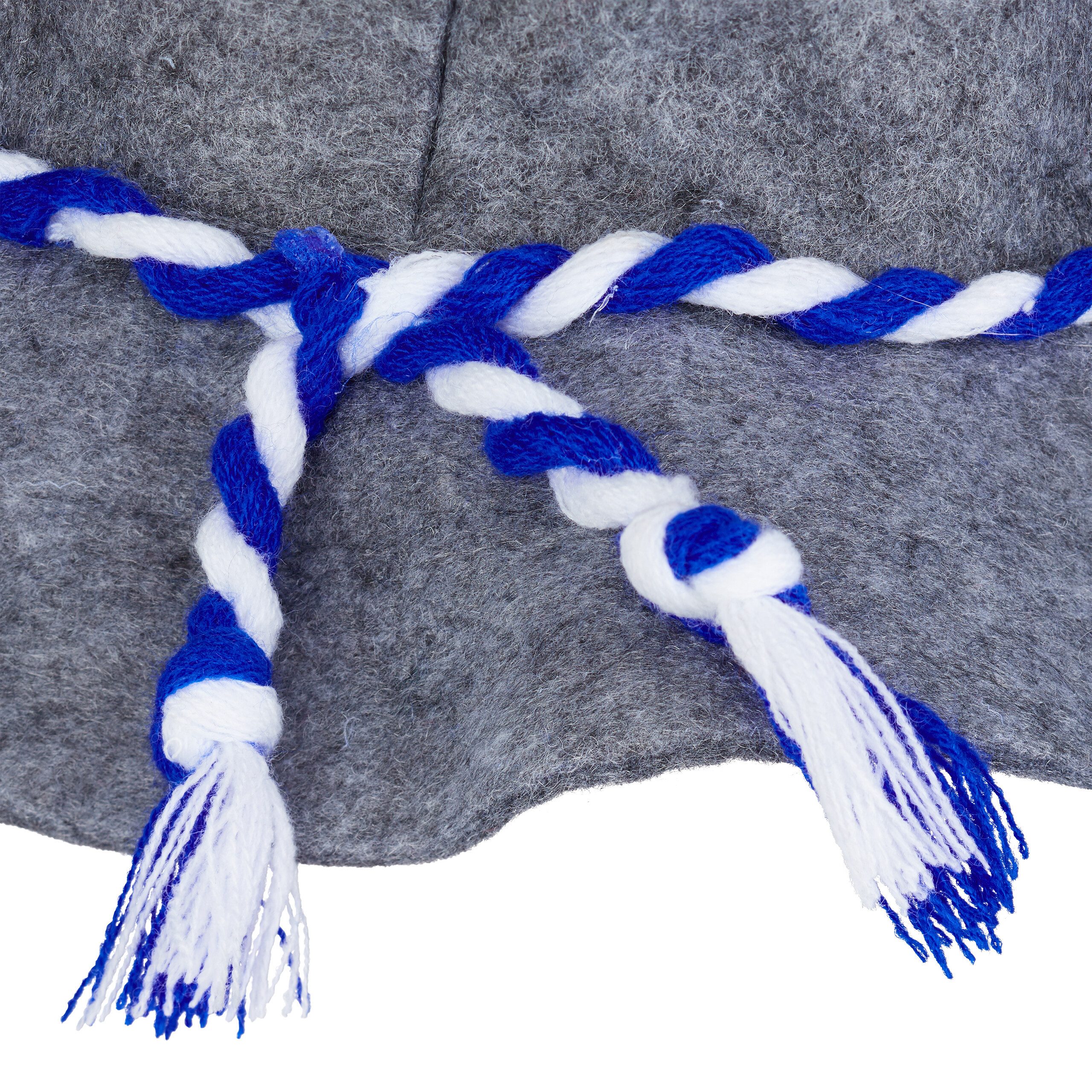 relaxdays Trachtenhut 5er Set Seppelhut mit blau-weißer Kordel (Set, 5er Set)