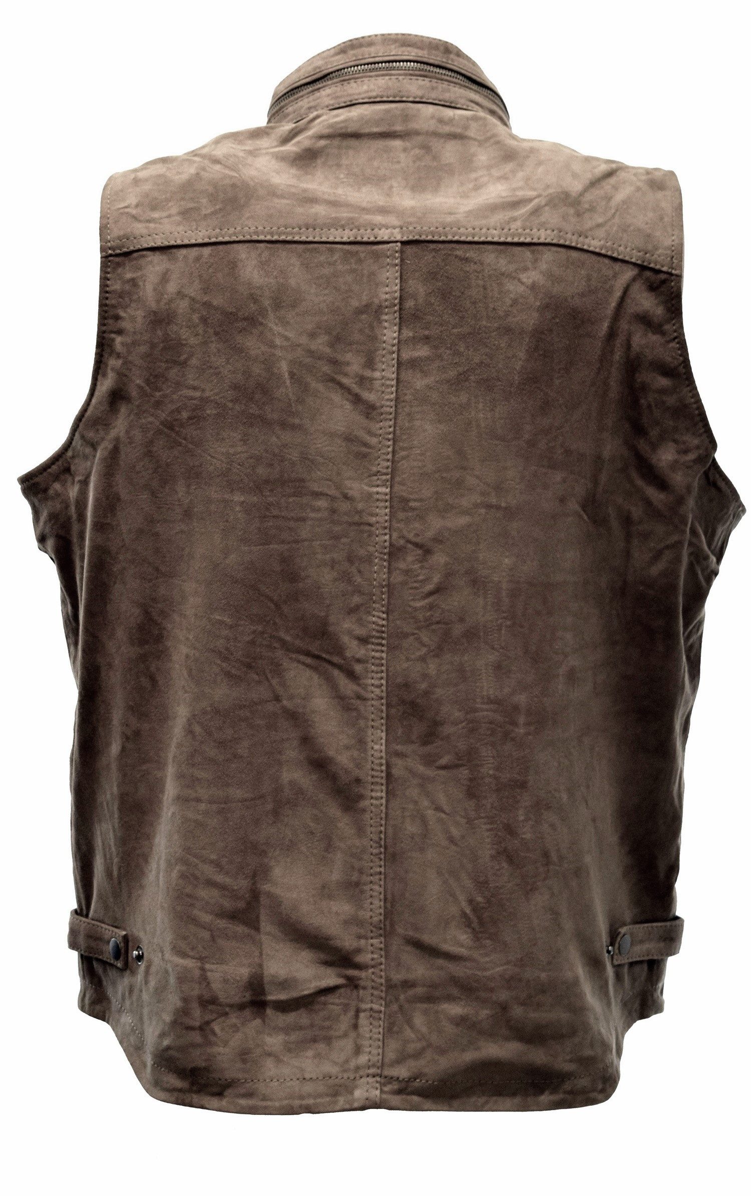 Zimmert Leather Lederweste Julius Schwarz, weiches Lammnappa Leder, viele Taschen