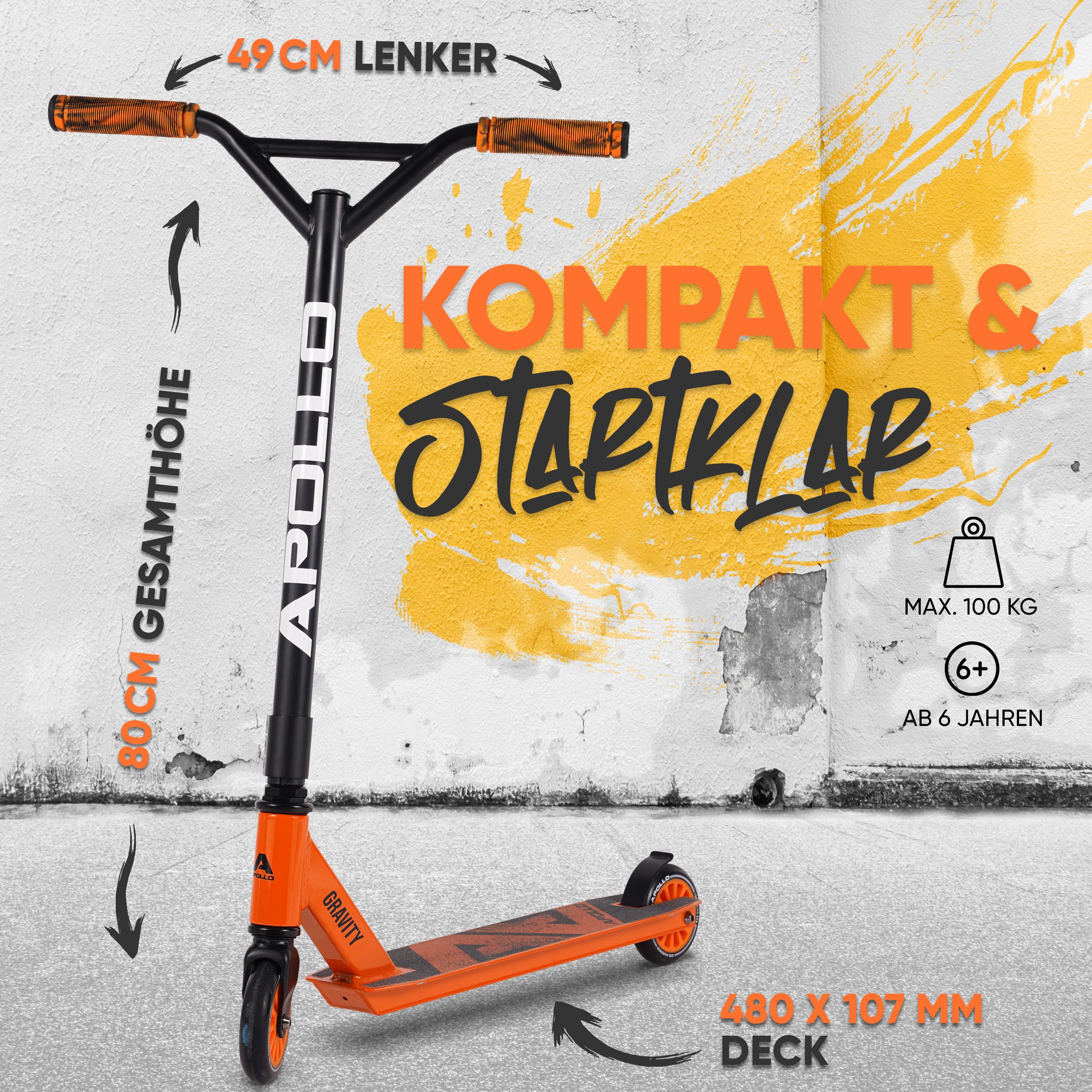 Apollo Stuntscooter Gravity - Fun-Kickscooter für Kinder und Teenager, Hohe Belastbarkeit (bis 100kg) und einfaches Handling. – Bild 4 von 5