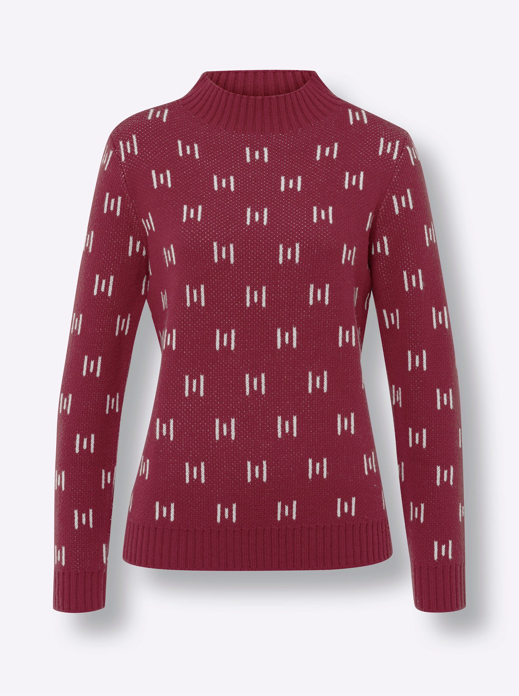 Strickpullover Stehkragen-Pullover Langarm Jersey