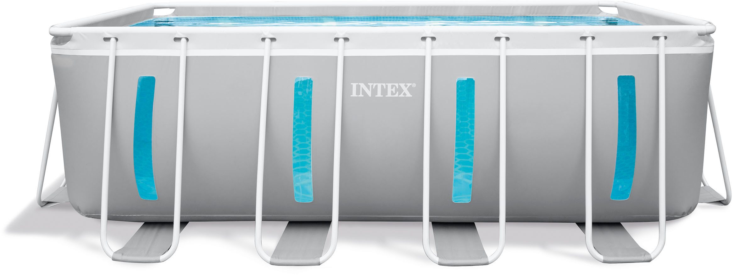 Intex Rechteckpool PrismFrame Clearview (Set, 5-tlg), 400x200x122 cm