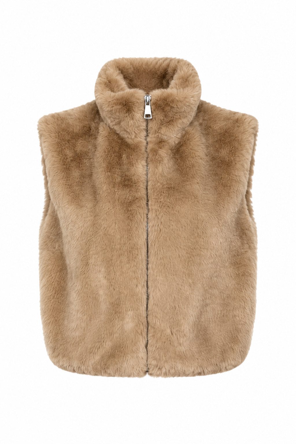 ITALY VIBES Fellimitatweste - Weiche Fellweste mit Stehkragen und Cropped Passform für Damen