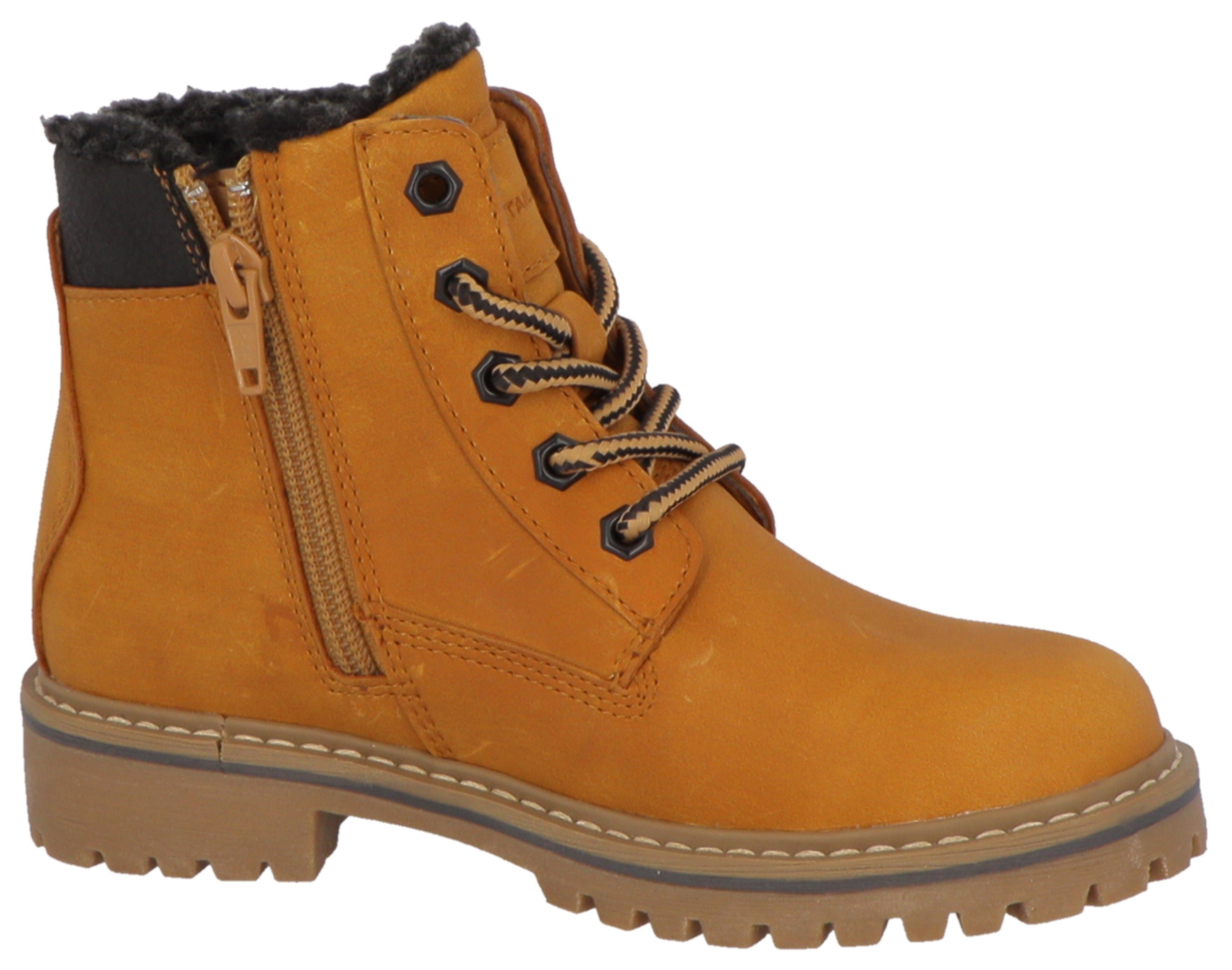 Winterboots camelfarben-dunkelbraun TAILOR TOM weich Schaftrand mit abgepolstertem