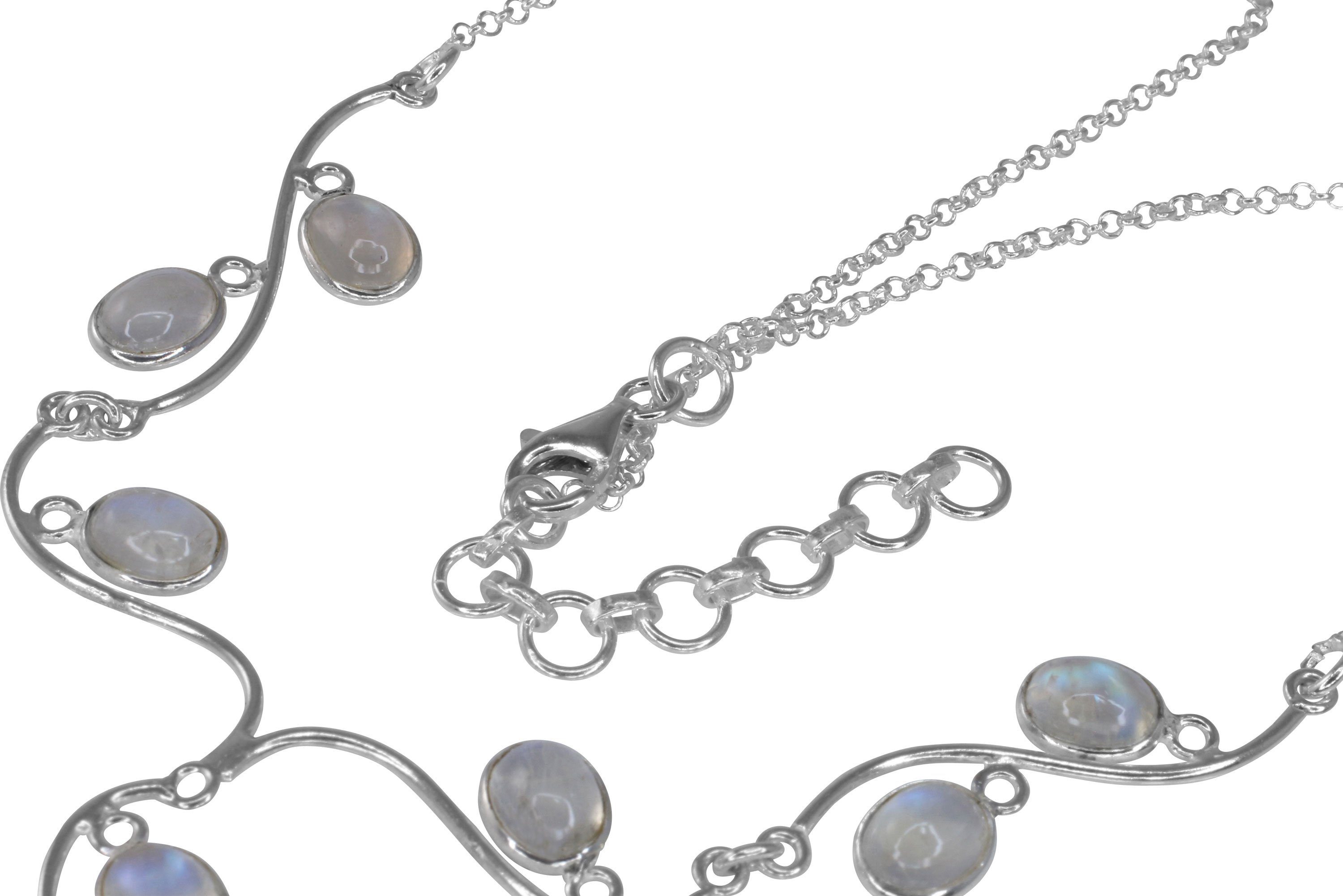 ALUNA Y-Kette Collier mit Regenbogen-Mondstein Silber 925, bläulich schillernd - Hochzeit Feiertage - cl0126x3