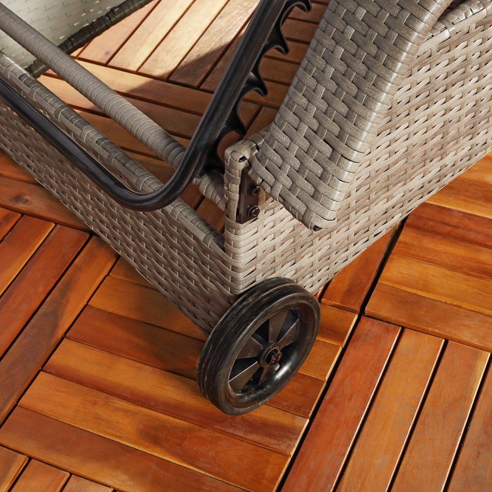 Melko Gartenliege Sonnenliege Gartenliege Polyrattan inkl. Kissen&Kopfstütz günstig online kaufen