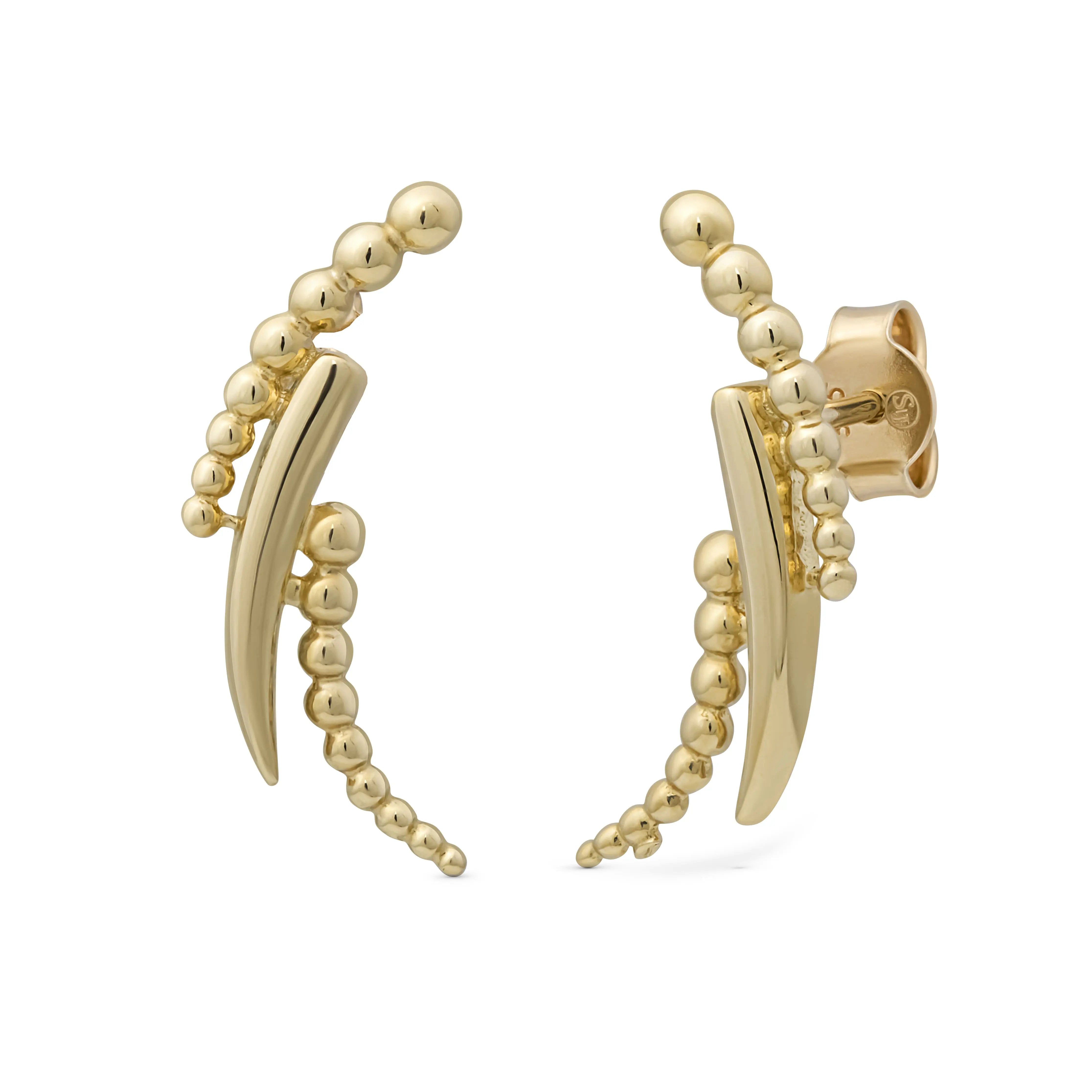 Suzan Gold Paar Ohrstecker 375er Gold Ohrstecker – Modernes Design für Damen, aus Echtgold, Gelbgold 375